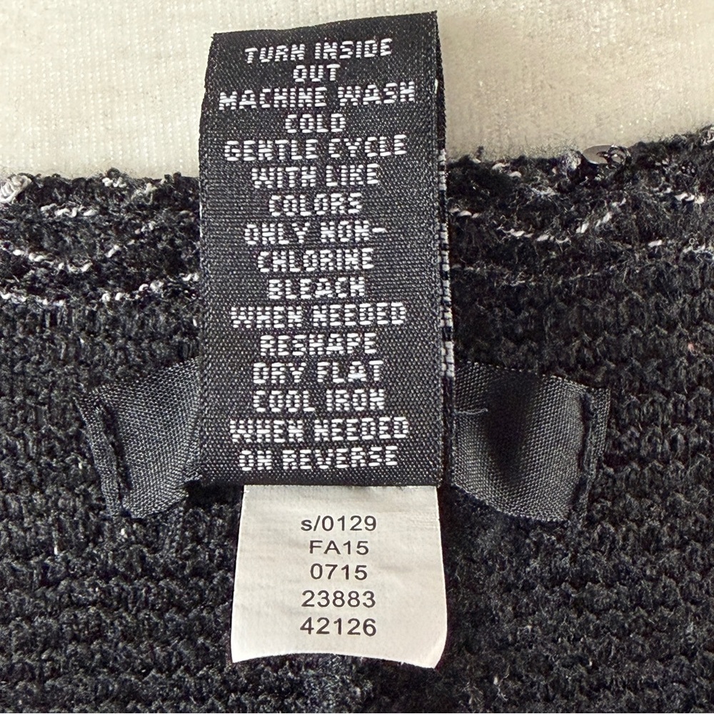 ALFANI Black/White Sequined Knit Top 106 - Picture 5 of 9